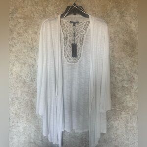 Cable and Gauge White Lace Cardigan